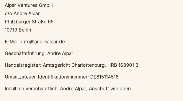 Impressum Daten